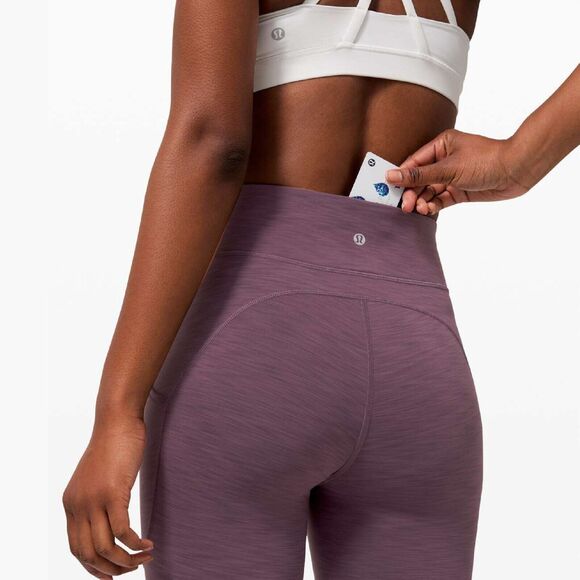 Lululemon Invigorate High-Rise Crop 23" Leggings Size 4 Black Currant Tight - Picture 3 of 12